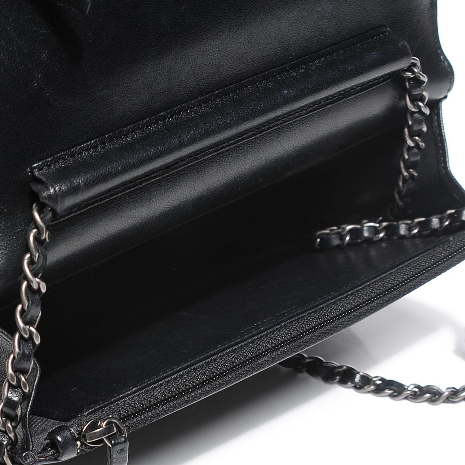 Chanel Lambskin Quilted Boy Wallet On Chain WOC Black 6 of 9