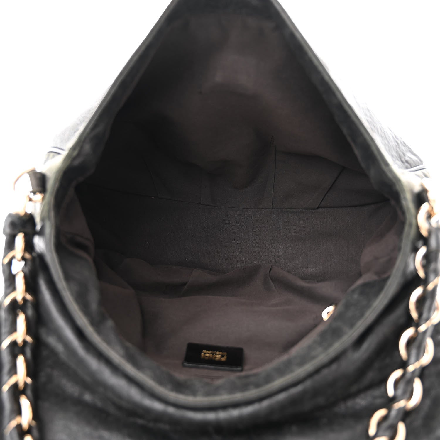 Fendi Crinkled Lambskin Mia Shoulder Flap Black 5 of 11