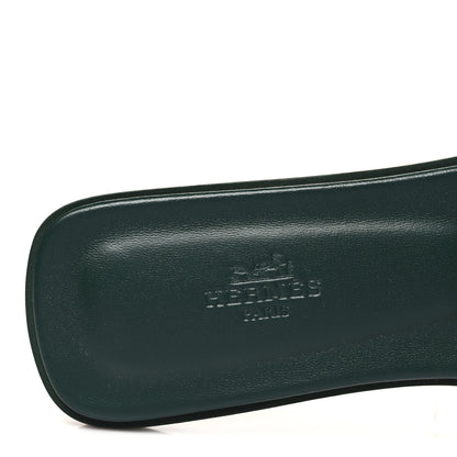Hermes Calfskin Oran Sandals 40 Vert Viride 8 of 10
