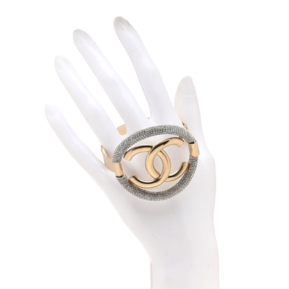 Chanel Crystal CC Cuff Gold 2 of 4