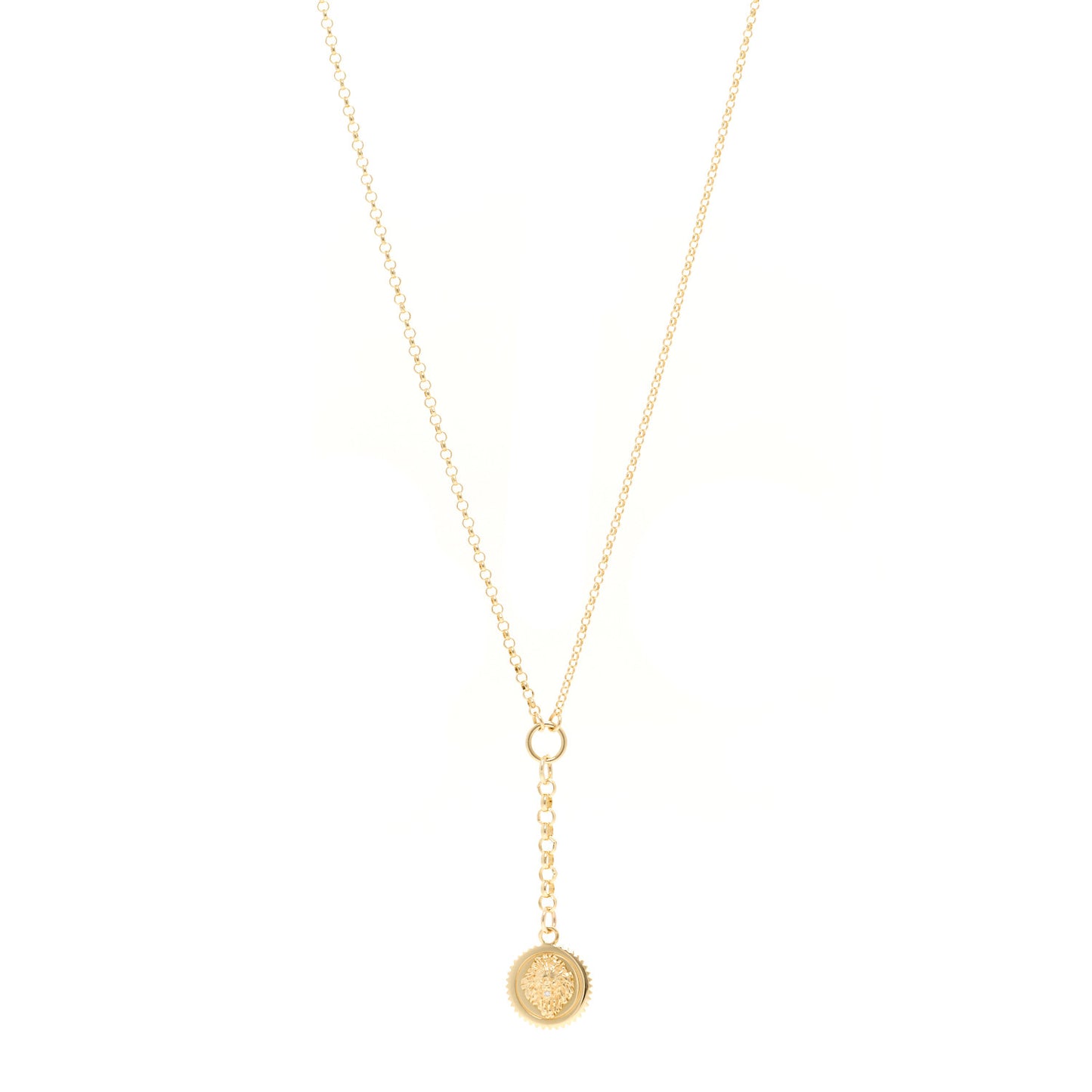 18K Yellow Gold Diamond Small Strength Mixed Belcher Chain Necklace