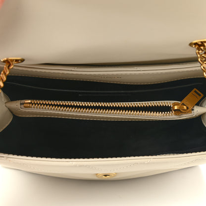Saint Laurent Calfskin Y Quilted Monogram Small Loulou Chain Satchel Crema Soft 5 of 9