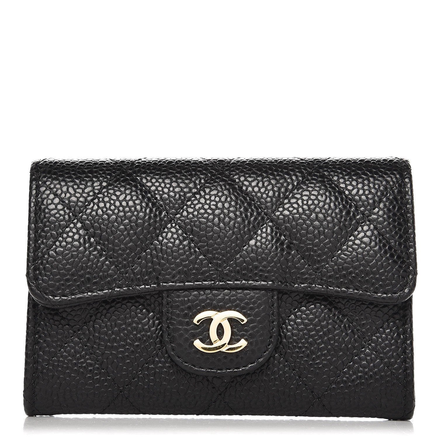 Chanel Caviar Quilted Flap Card Holder Black 1 of 9