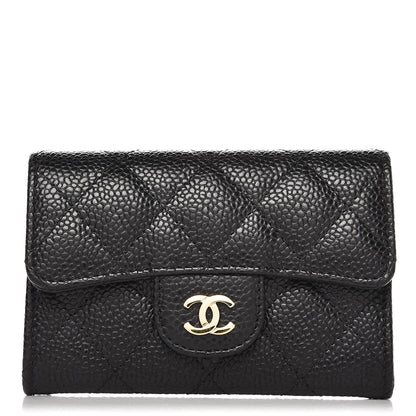 Chanel Caviar Quilted Flap Card Holder Black 1 of 9