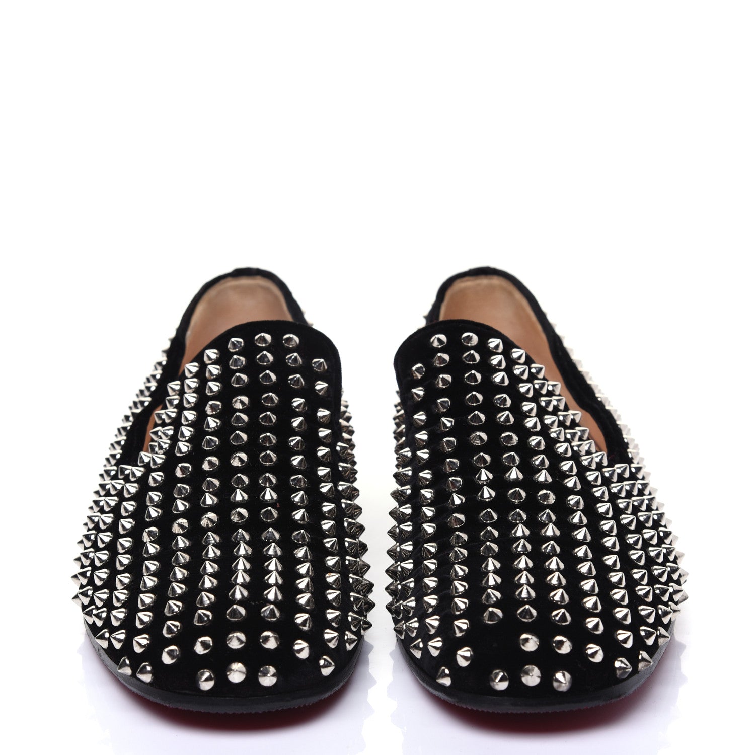 Christian Louboutin Velvet Mens Rollerboy Spikes Flat Loafers 43.5 Black 2 of 13