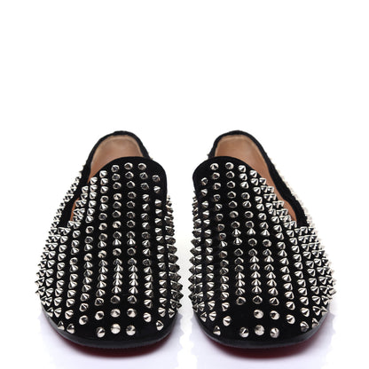 Christian Louboutin Velvet Mens Rollerboy Spikes Flat Loafers 43.5 Black 2 of 13