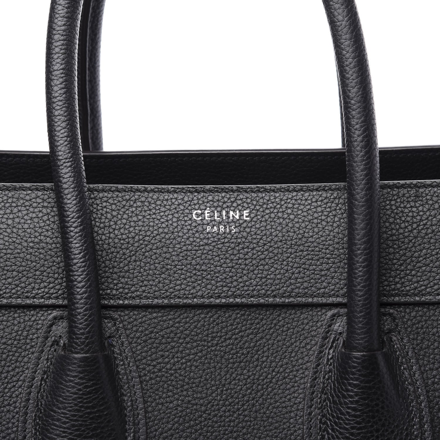 Celine Drummed Calfskin Mini Luggage Black 9 of 9