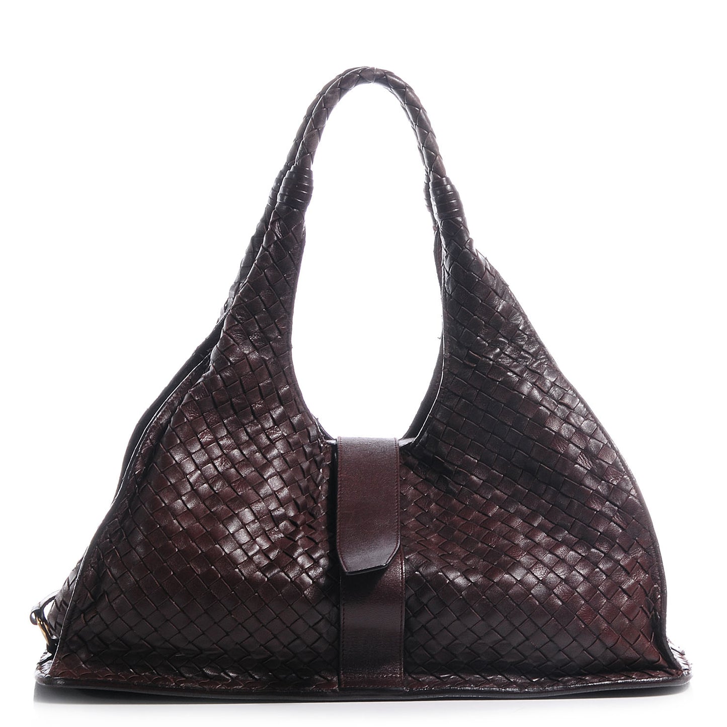 Nappa Intrecciato Shoulder Bag Ebano
