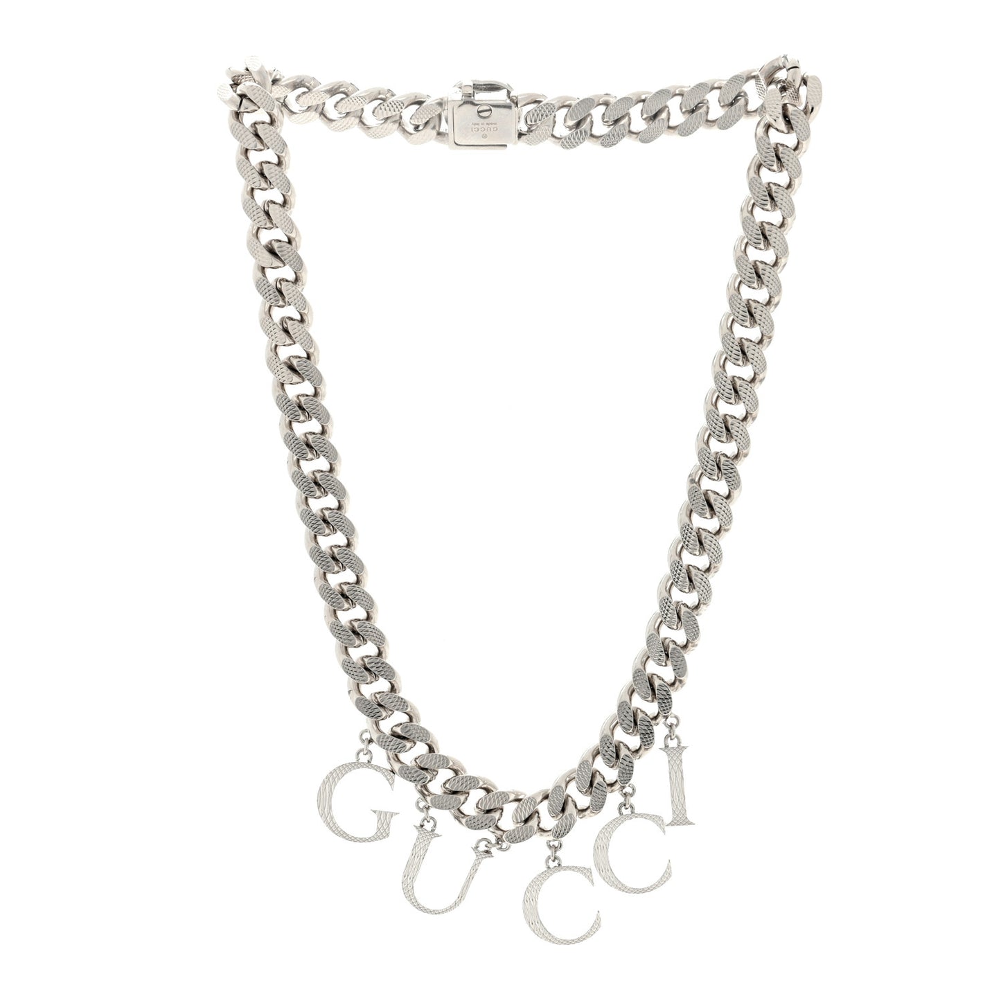 Palladium Script Logo Interlocking Chain Necklace