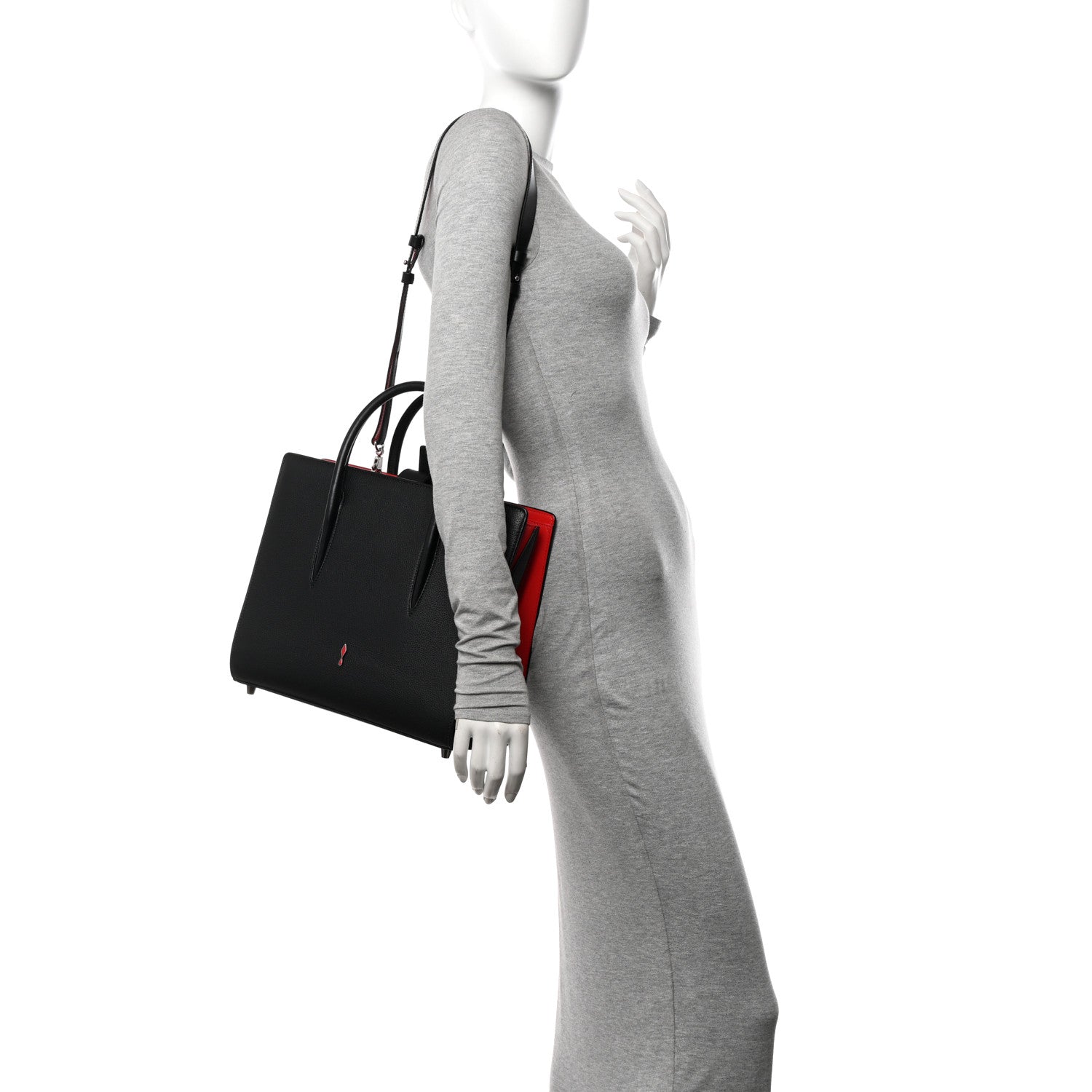 Christian Louboutin Calfskin Empire Patent Studded Medium Paloma Black 2 of 9