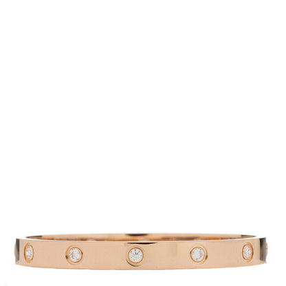 Cartier 18K Pink Gold 10 Diamond LOVE Bracelet 16 2 of 9