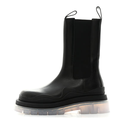 Bottega Veneta Calfskin Mens The Tire Chelsea Boots 39.5 Black Transparent 1 of 8