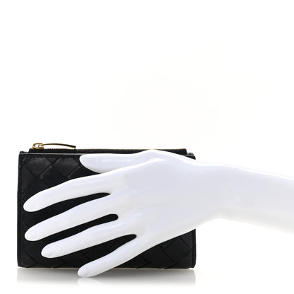 Bottega Veneta Nappa Intrecciato Medium Bifold Zip Wallet Navy 2 of 10