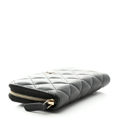 Chanel Caviar Quilted Medium Zip Around Wallet Black 4 of 9
