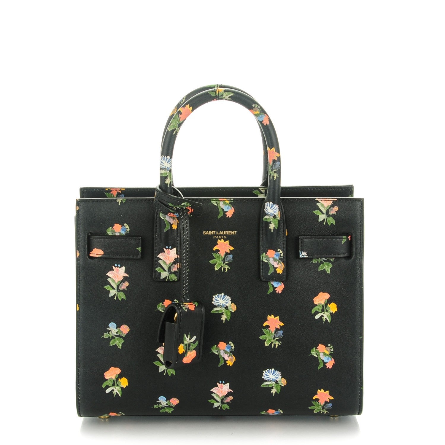 Saint Laurent Calfskin Prairie Printed Nano Sac De Jour Black 1 of 7