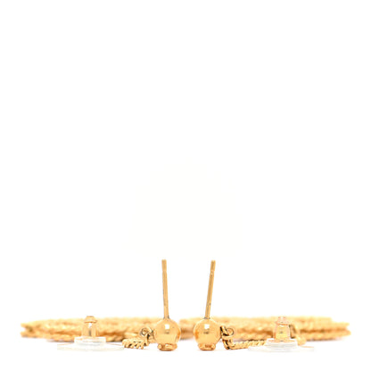 Chanel CC Drop Earrings Matte Gold 3 of 5