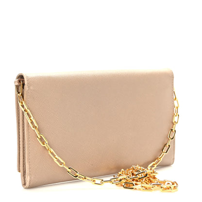 Prada Saffiano Metal Bar Chain Wallet Cammeo 3 of 8