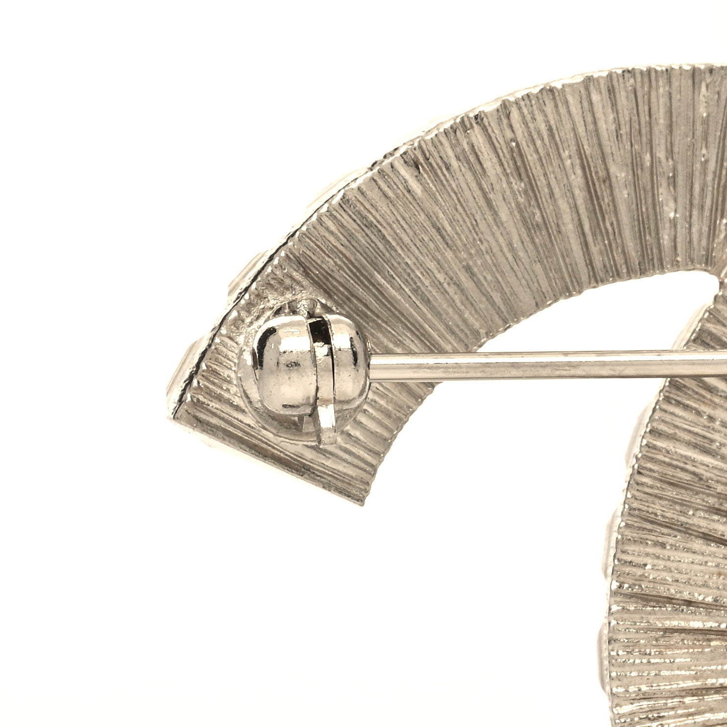 Chanel Baguette Crystal CC Brooch Silver 4 of 5