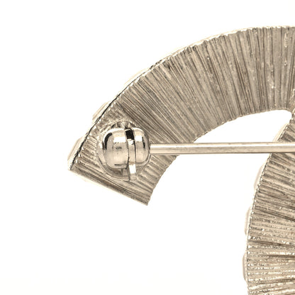 Chanel Baguette Crystal CC Brooch Silver 4 of 5