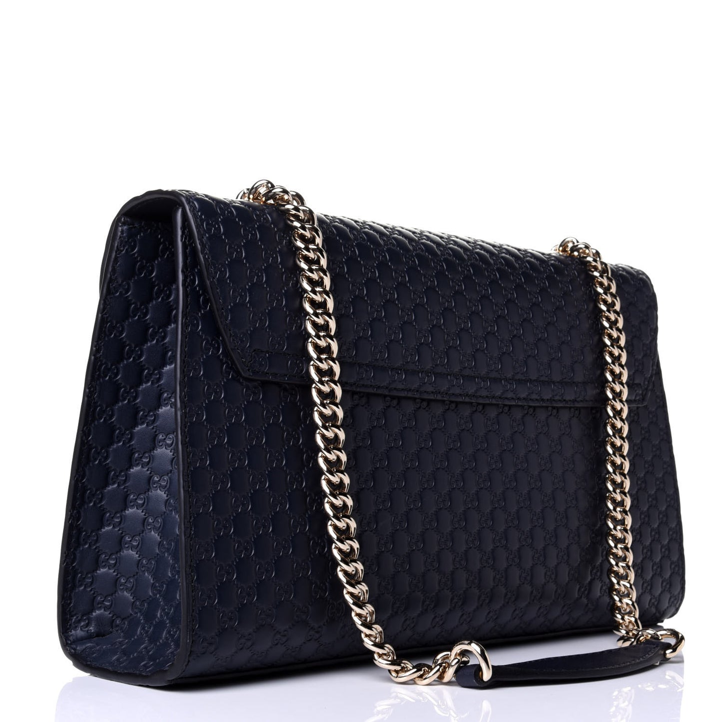 Soft Microguccissima Medium Emily Chain Shoulder Bag Blue