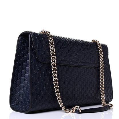 Gucci Soft Microguccissima Medium Emily Chain Shoulder Bag Blue 2 of 5