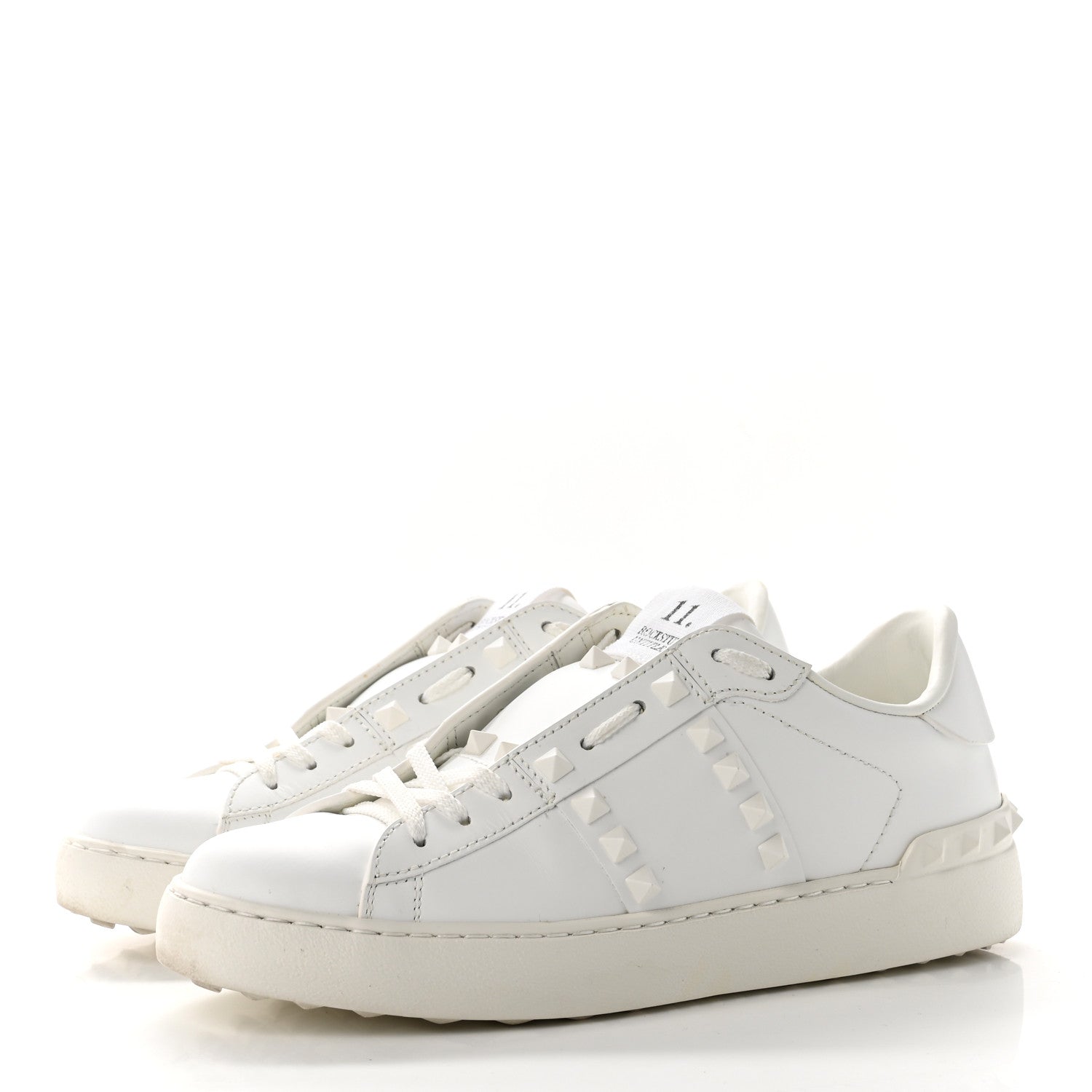Valentino Garavani Calfskin Rockstud Untitled Open Sneakers 37 White 3 of 8