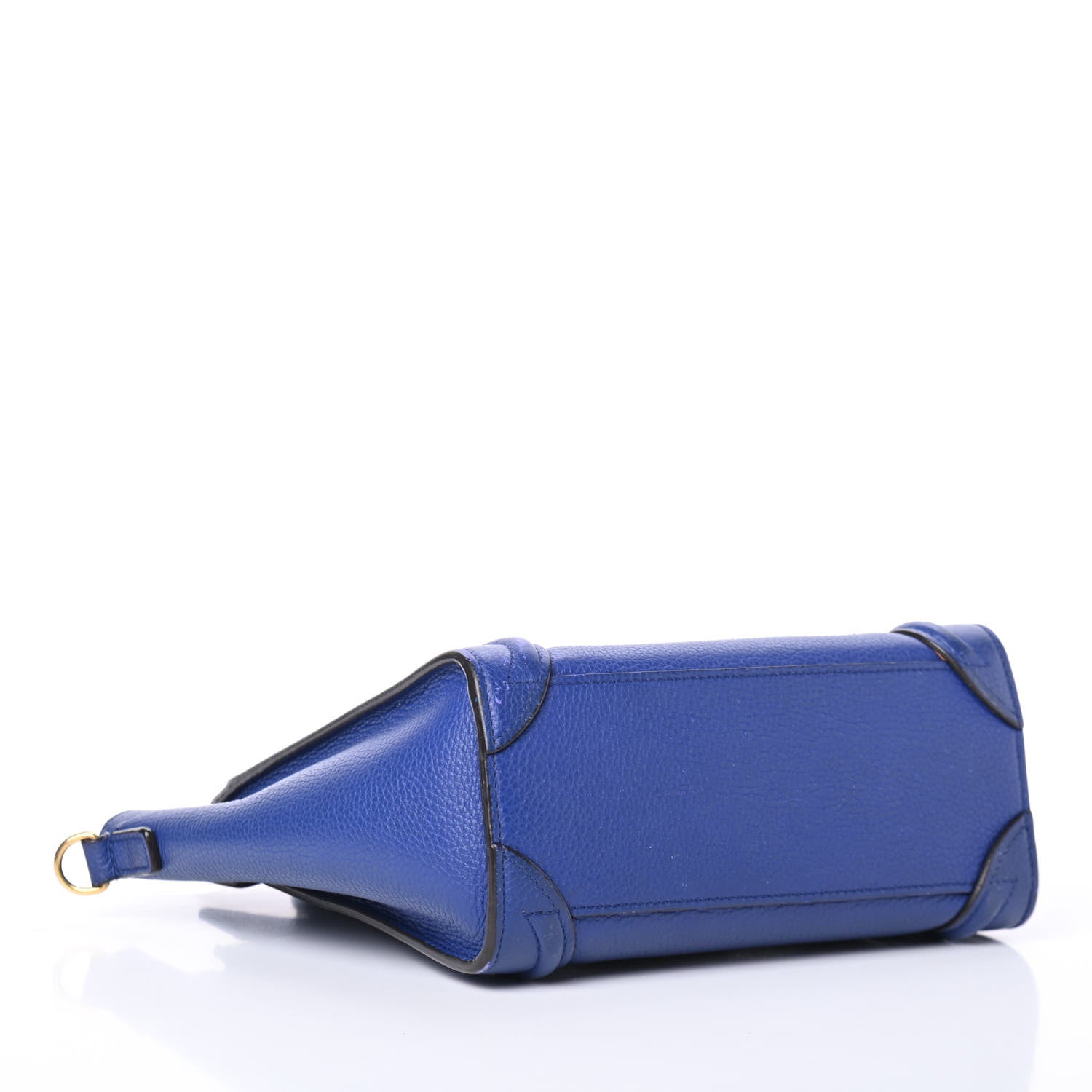 Celine Drummed Calfskin Nano Luggage Indigo 3 of 4