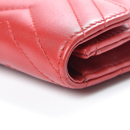 Gucci Calfskin Matelasse Mini GG Marmont Chain Wallet Hibiscus Red 12 of 16