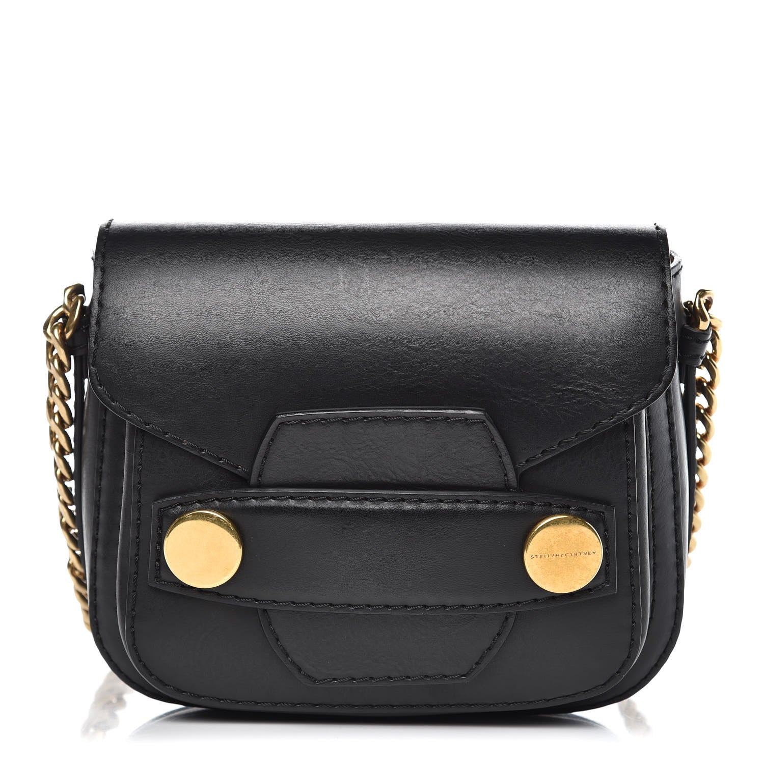 Stella McCartney Eco Alter Nappa Popper Shoulder Bag Black 1 of 8