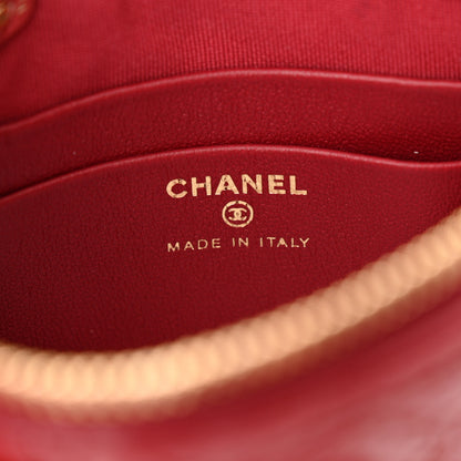 Chanel Patent Calfskin Quilted Shiny Coco Clutch With Chain Red 7 of 11