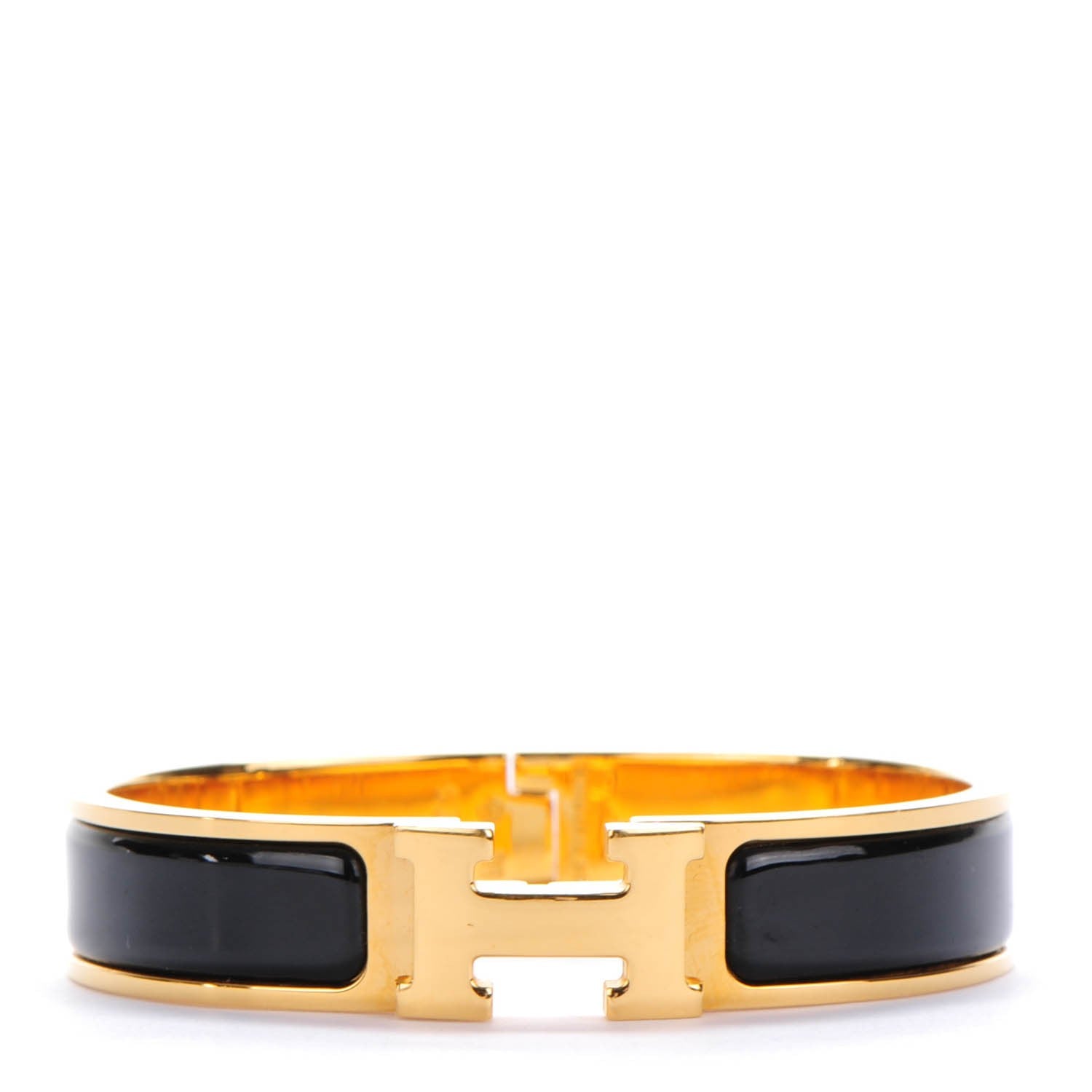 Hermes Enamel Narrow Clic Clac H Bracelet PM Black 1 of 6