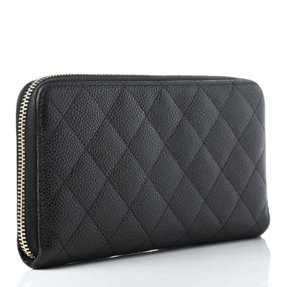 Chanel Caviar Quilted Large Gusset Zip Around Wallet Black 2 of 4