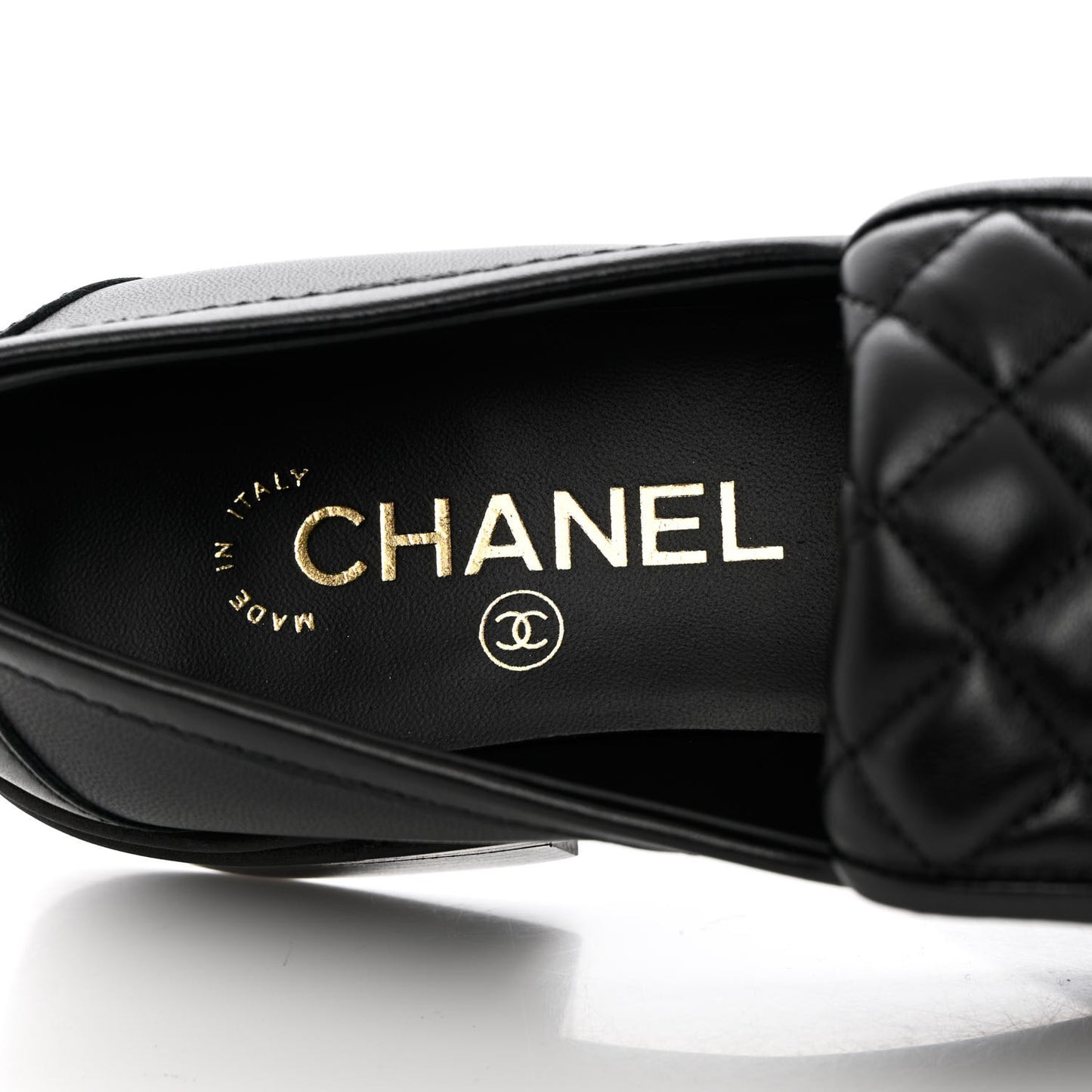 Lambskin Quilted CC Turnlock Loafers 37.5 Black