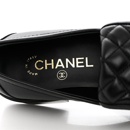 Chanel Lambskin Quilted CC Turnlock Loafers 37.5 Black 7 of 11