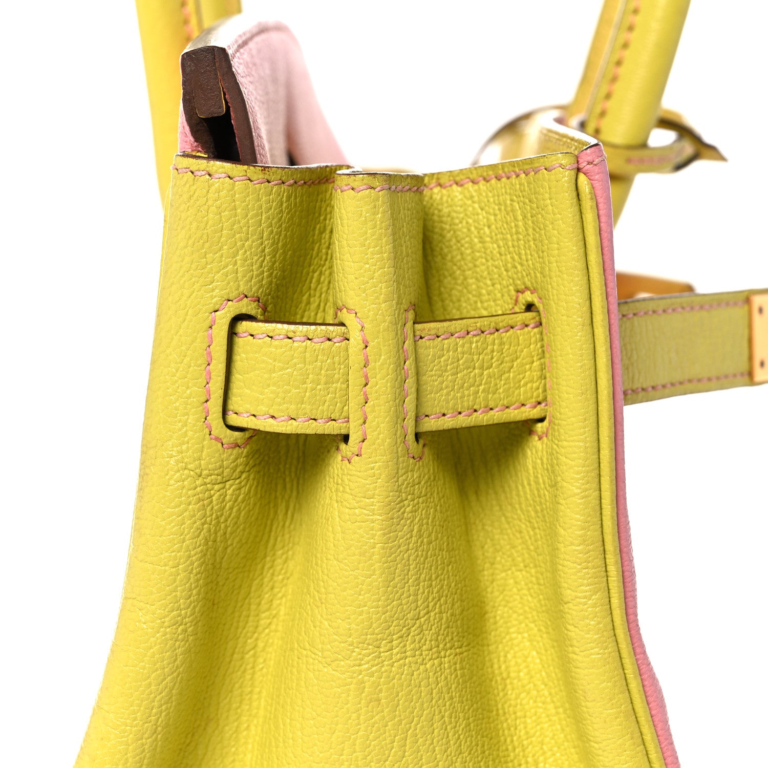 Hermes Chevre Mysore Horseshoe Birkin 30 Rose Confetti Soufre 18 of 47