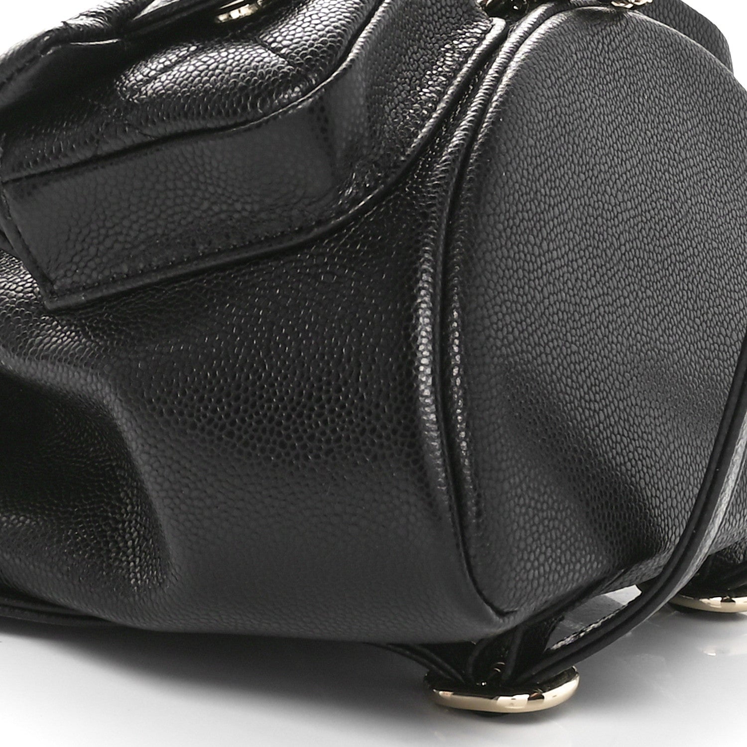 Chanel Shiny Caviar Quilted Small Duma Pockets Drawstring Backpack Black 9 of 11