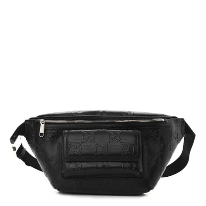 Gucci Calfskin GG Tennis Embossed Pocket Belt Bag Black 1 of 11