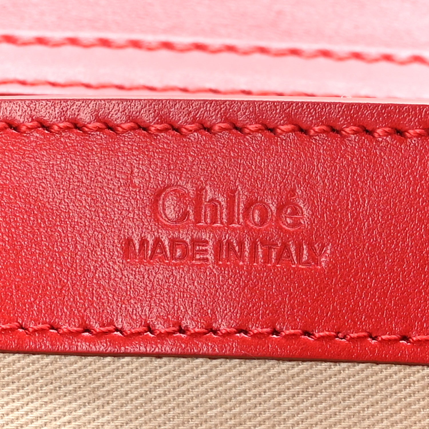 Chloe Calfskin Suede C Clutch With Chain Plaid Red 6 of 9