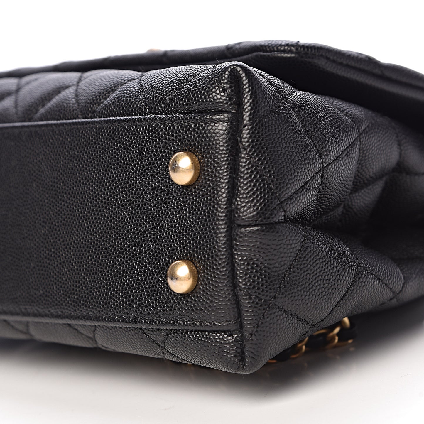 Caviar Quilted Mini Coco Handle Flap Black