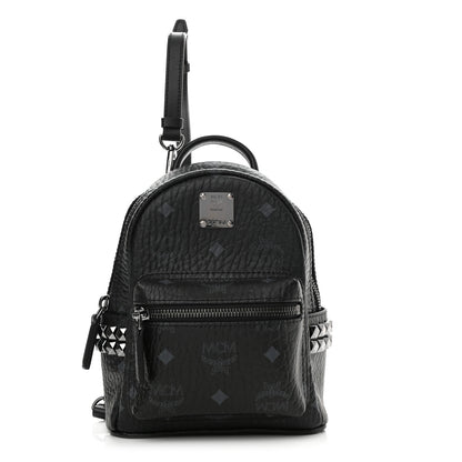 MCM Visetos Side Stud X-Mini Stark Bebe Boo Backpack Black 1 of 9