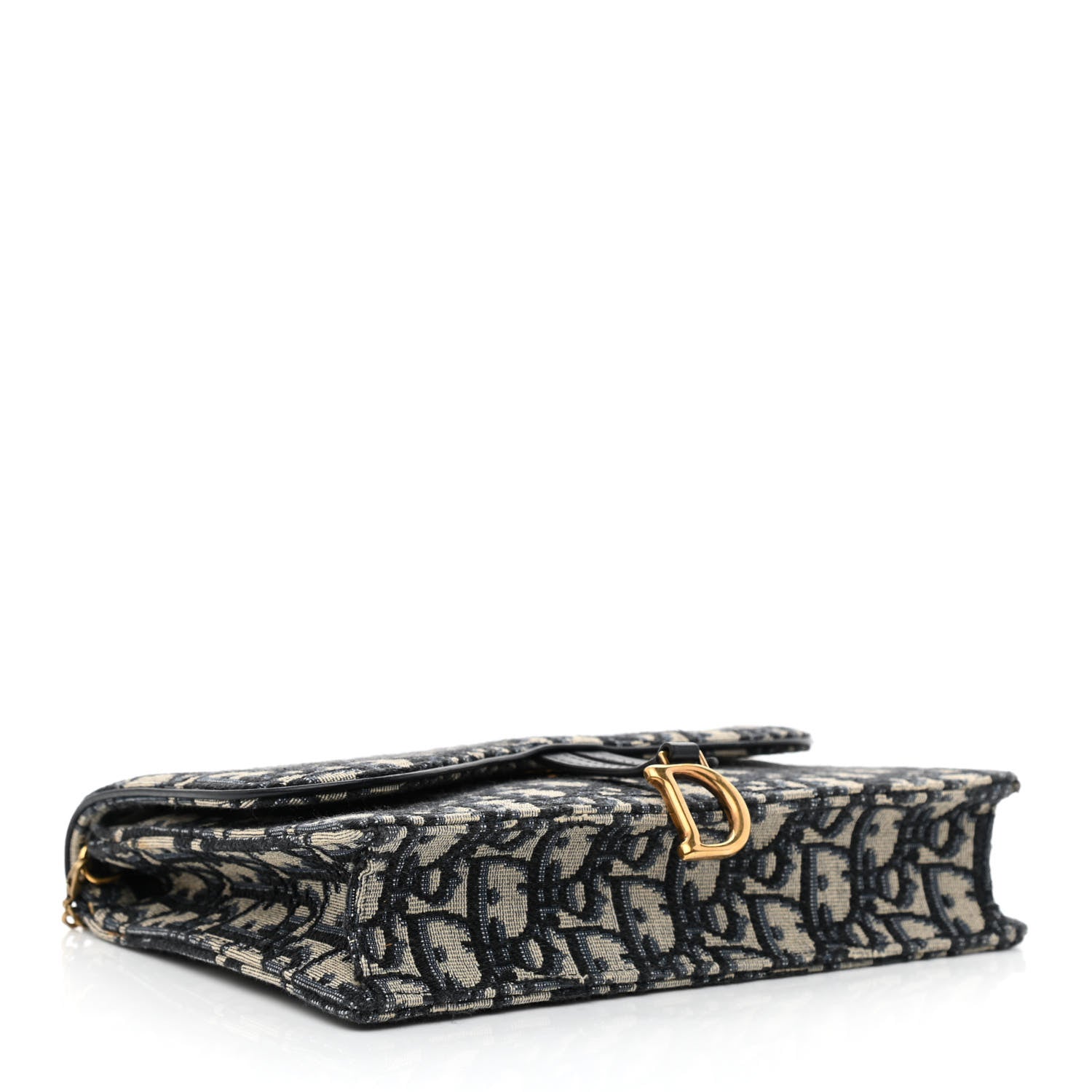 Christian Dior Oblique Saddle Chain Pouch Blue 4 of 10