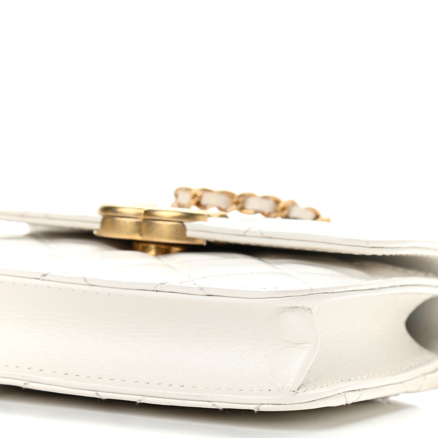 Chanel Calfskin Quilted Perfect Fit Coin Purse With Chain White 11 of 12