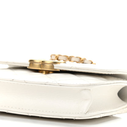 Chanel Calfskin Quilted Perfect Fit Coin Purse With Chain White 11 of 12