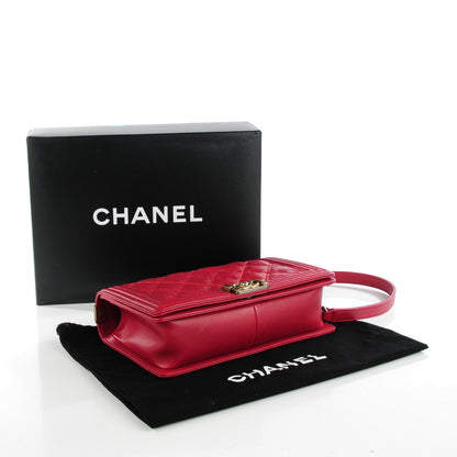 Chanel Calfskin Stitched New Medium Boy Flap Red 4 of 7