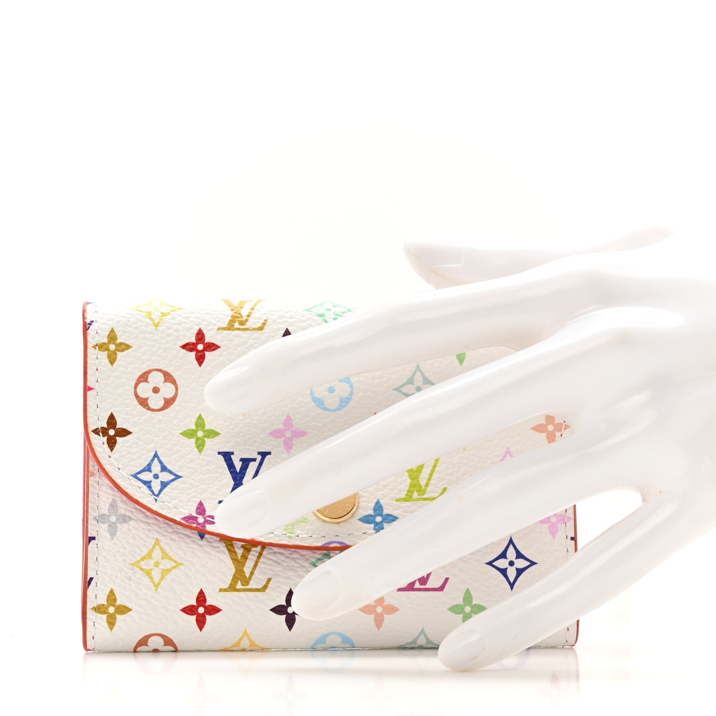 LV X TM Monogram Multicolor Rosalie Coin Purse White Kawaii Pink