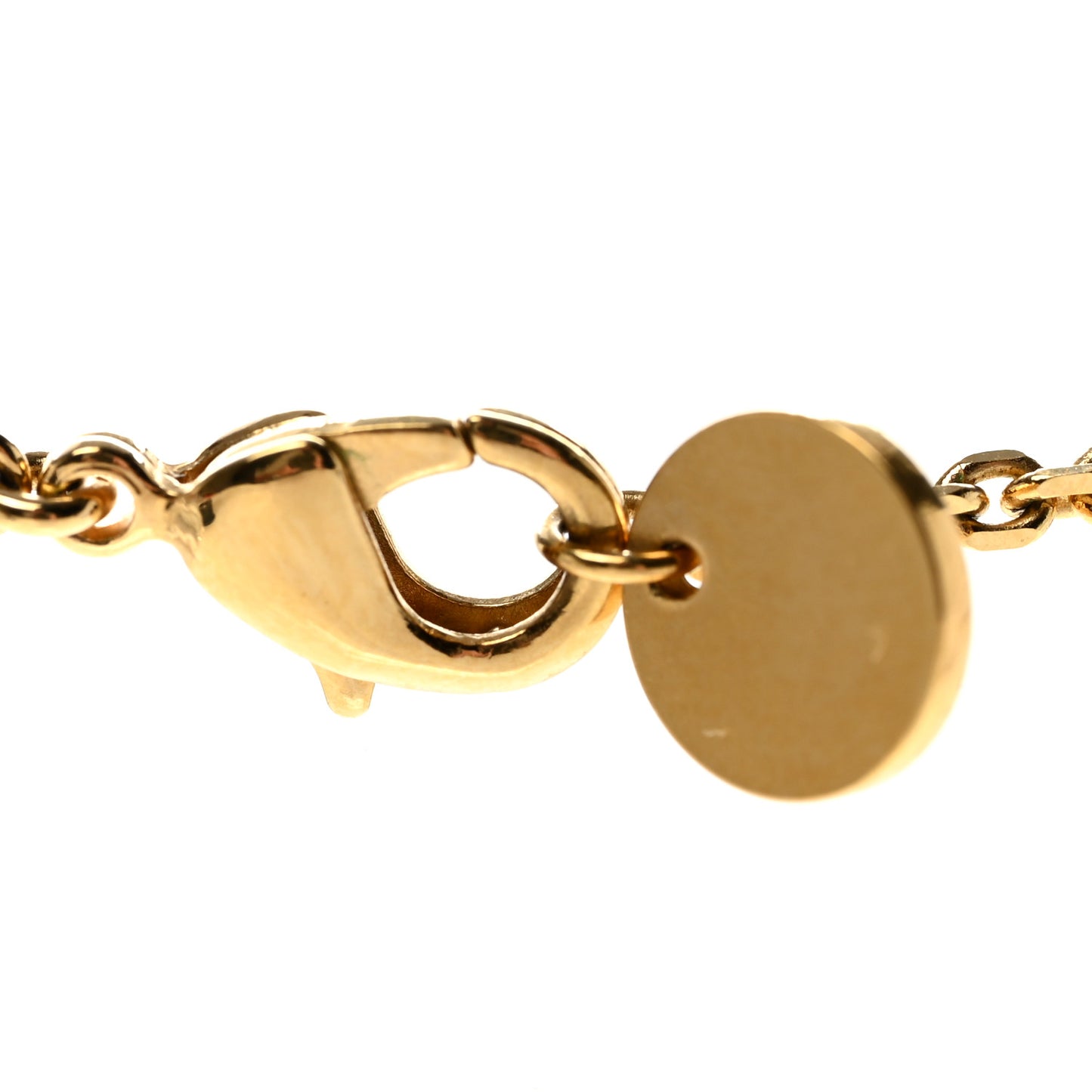 Metal Crystal Petit CD Double Necklace Gold