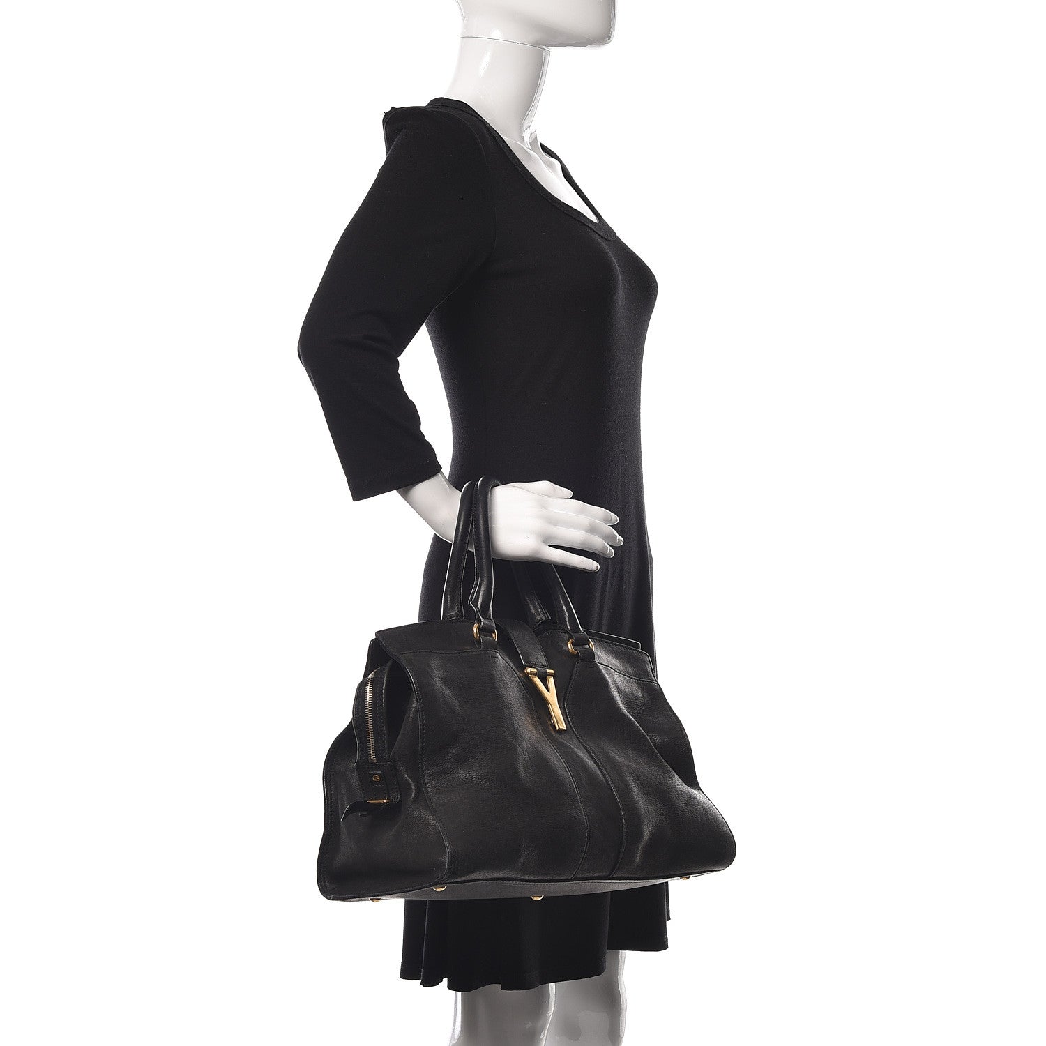 Saint Laurent Sheepskin Medium Cabas ChYc Black 2 of 16