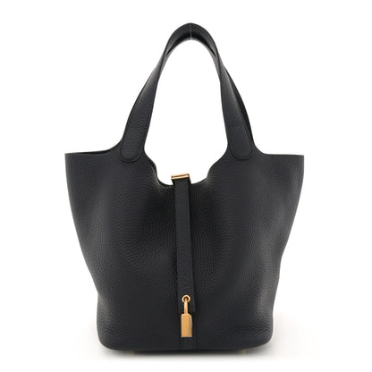Hermes Taurillon Clemence Picotin Lock 22 MM Bleu Nuit 1 of 10