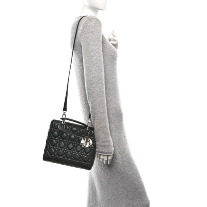 Christian Dior Lambskin Cannage Medium Lady Dior Black 2 of 10
