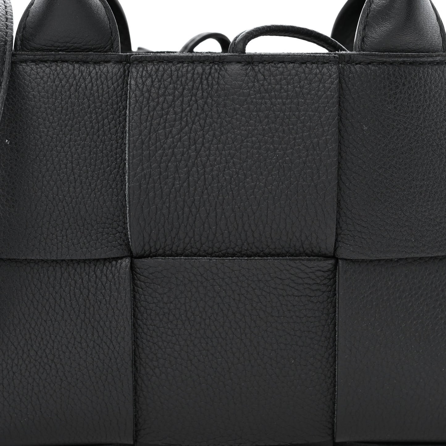 Grained Calfskin Intrecciato Candy Arco Tote Black